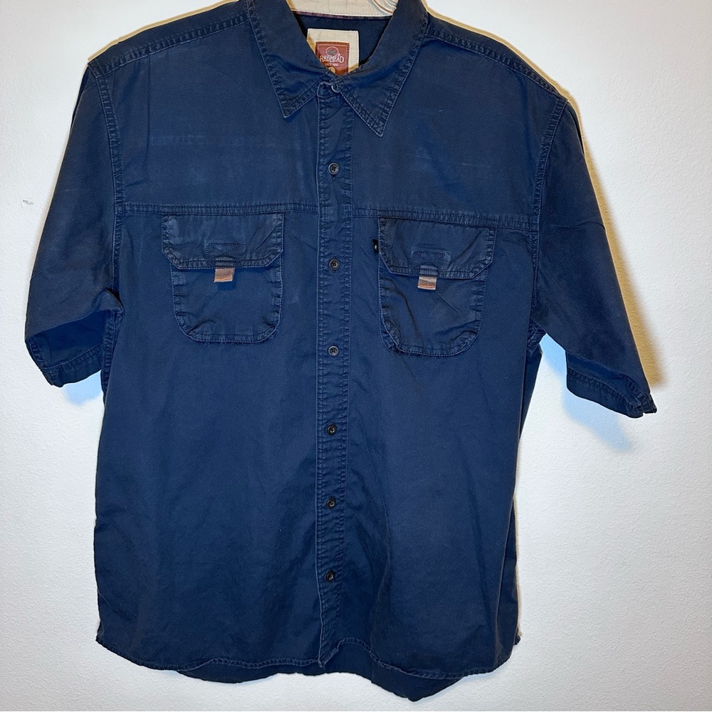Red Head Men’s Large Navy Blue Button Down Shirt